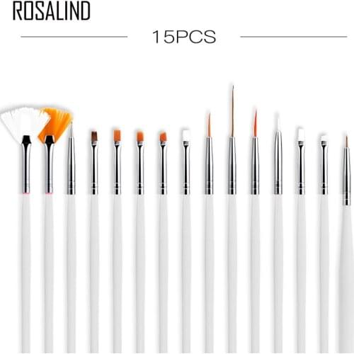 ROSALIND Nail Brush Nail Art Manicure Brushes Set Line Flower Pencel Dotting Painting Design Acrylic Nail Brush For Gel Polish