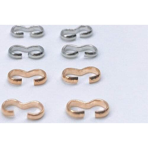 100pcs 4*8mm Metal Copper End Connectors Clasp KC Gold Color Necklace Connecots Fidnings Diy Jewelry Accessories Making Supplies