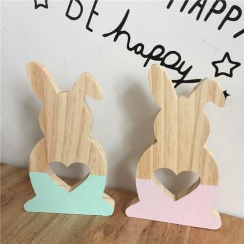 Rabbit Block Creative Board DIY Hollow Star Wood Home Table Toy Room decoration Nordic INS props Toy Kids Christmas Gift Model