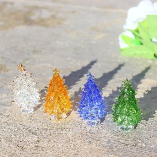 Creative Christmas Tree Ornament Crystal Plant Tree Art Figurine Indoor Window Festival Decor Birthday Gifts