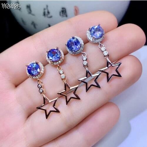 Best Gift Real Natural Tanzanite Earring Natural And Real 925 sterling silver Tanzanite Earring