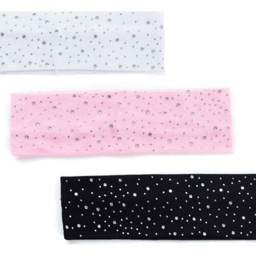 Toddler Solid Color Hairband Baby Headband Soft Cute With Rhinestones Elastic Headwear Stripe Turban Children Hair Accessories