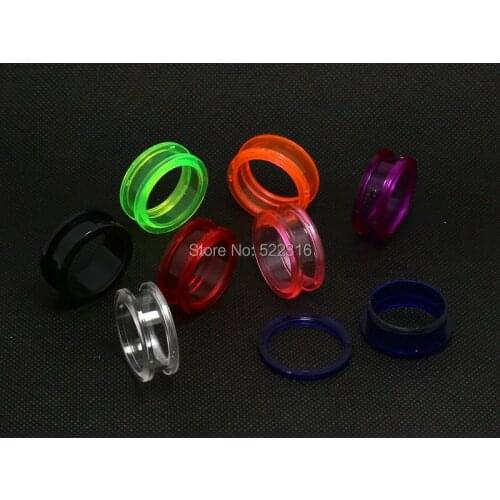 JEWEL wholesale lots mix 8 color 6 size acrylic body jewelry piercing screw ear plug flesh tunnel ear gauges expander stretcher