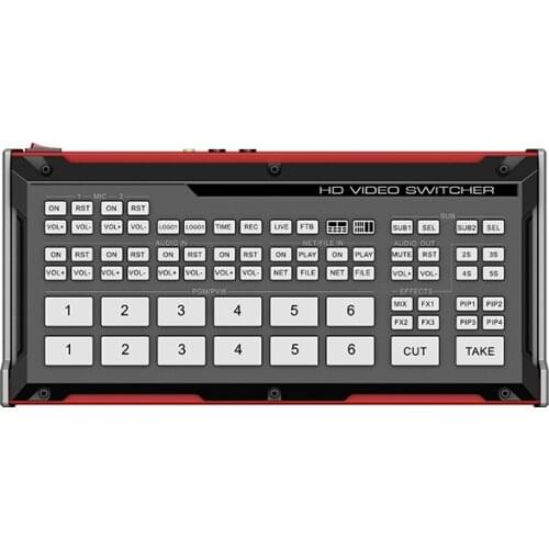 Oton Geek S06-B 6 Channel HDMI Video Mixer Switcher with USB and Ethernet Live Streaming