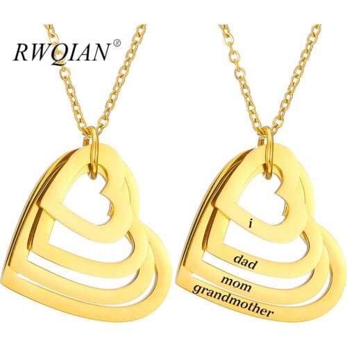 Personalized Engraving Name Necklaces Custom Necklace 18K Gold Stainless Steel Pendants Heart Chokers for Women Charm Jewelry