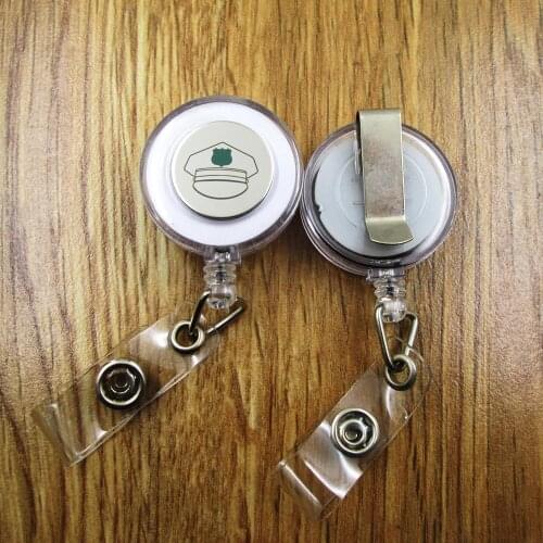 P olice Cap ID Badge Reel gift for him/her friend family retractable recoil id badge holder work fun