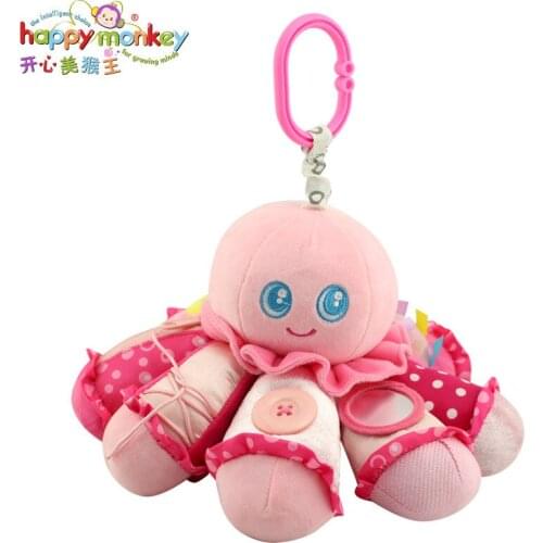Baby Octopus Hanging Rattles Toy Crib Bed Stroller Hanging Bell Plush Stuffed Doll Infants Educational Toys for Newborns Gifts