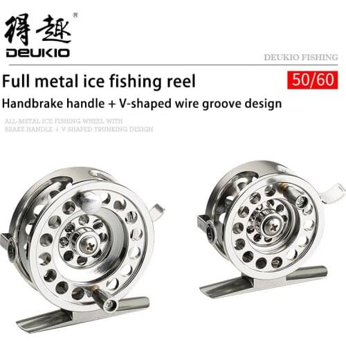 All Metal Winter Ice Fishing Coil Reel Tools Accessory Carp Tackle Front Turn With Brake Outdoor Beautiful Small Durable Goods