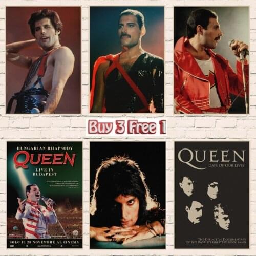 Queen Band Music Kraft Paper Poster Vintage High quality Printing Drawing core Decorative Painting Wall Sticker 1002