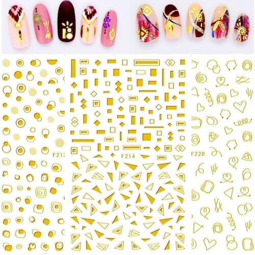Self-adhesive gold silver black white nail sticker decals for nail art decorations fake nails accessoires spider F213-220
