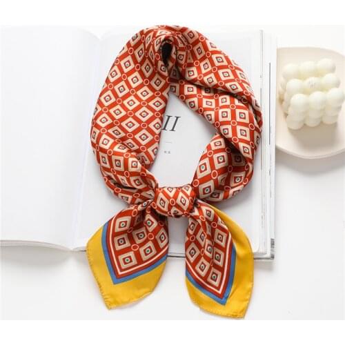 Print Satin Silk Shawl Square Scarf For Women Headscarf Foulard Hijab Neckerchief Female Hair Bands Headband Head Wraps Bandana