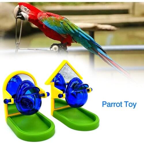 Funny Leakage Food Training Development Intelligence Parrot Mirror Toy Pet Parakeet Bird Foraging Props Random Color