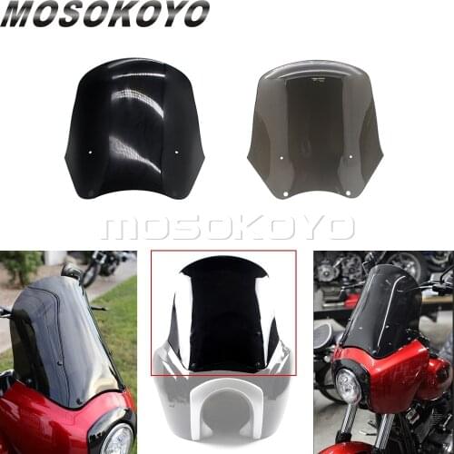 Motorcycle TSport Headlight Fairing Replacement Windshield Wind Screen for Harley Fat Boy Dyna Low Rider Street Fat Bob 1987-17