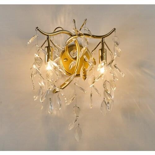 LED Golden Wall Lamps Bed Room Bedside Lights Modern Corridor Lamp European American Indoor Lighting With 110v 220v