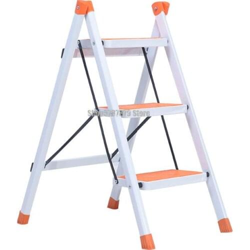Three Step Ladder Household Folding Kitchen Climbing Herringbone Ladder Colorful Pedal Folding Ladder Enterprise Shop