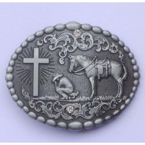 Wesretn Cowboy belt buckle with knots with pewter finish SW-BY231 suitable for 4cm wideth belt with continous stock
