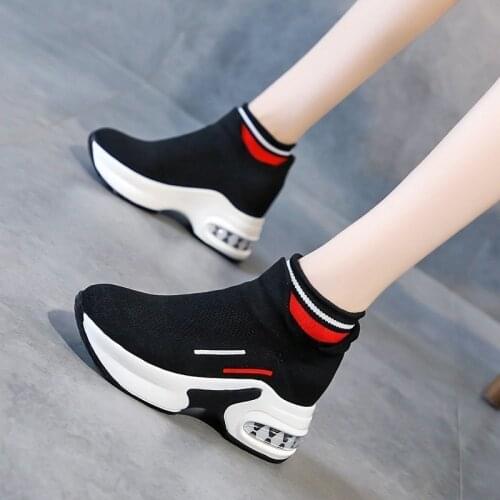 Fashion Increasing Shoes Woman High Heels Ankle Boots for Women Spring Autumn Women Wedge Sneakers Zapatos De Mujer