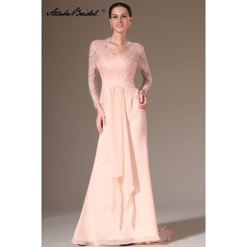 Pink Sexy Mermaid Prom 2018 Long Sleeve Lace Sexy Party vestido de festa Evening Gown mother of the bride dresses