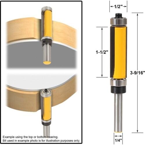 1/4x1/2x38mm Bearing Knife Double Edge Woodworking Milling Cutters Wood Trimming Tools