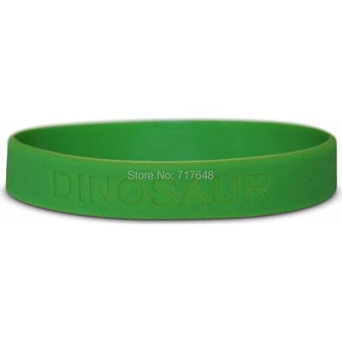 100pcs Dinosaur Green wristband silicone bracelets free shipping by ePacket A