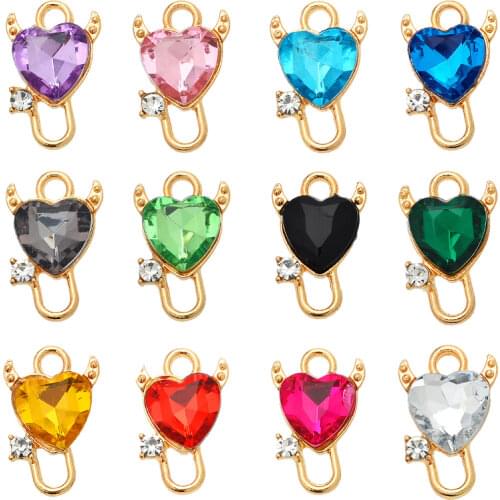 10Pcs Fashion Angel Wings Colorful Acrylic Heart Charms for Handmade DIY Jewelry Making Supplies High Quality Earring Gift Girl