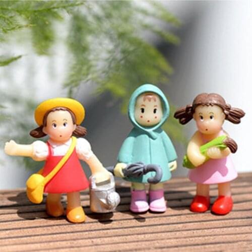 4/6pcs/Set Resin Miniature Figurine People Girls Micro Landscape Mini Ornament Various Set Resin Craft Fairy Garden Supplies