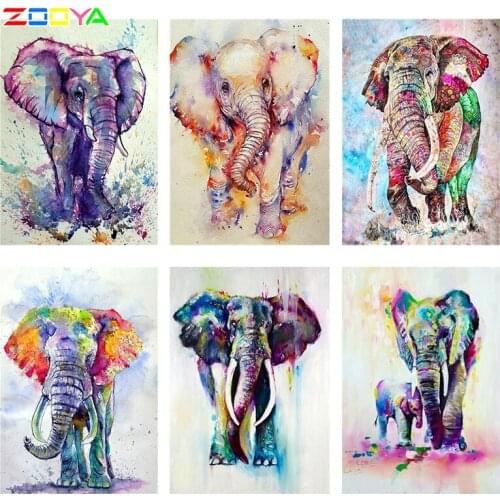 5D Diamond Painting Animal Diamond Embroidery Painting Elephant Stickers Diamond Mosaic Paintings Colorful Elephant Decor 2Jm019