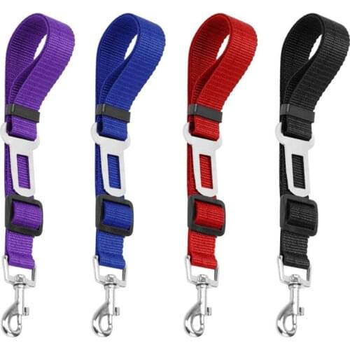 Pet Car Safety Belt Adjustable Cat Dog Seat Belt Pet Leas Harness Straps Dog Magic Clip Pet Supplies Safe Lever Traction Collar