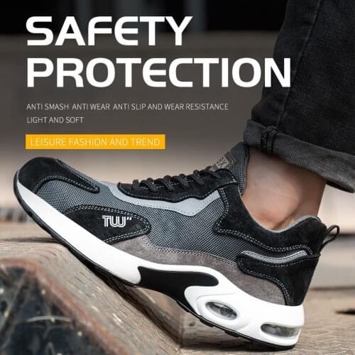 Breathable Mens Safety Shoes Anti-smash Anti-Wear Work Outdoor Boot Indestructible Steel Toe Cap Puncture-Proof Non-slip Sneaker