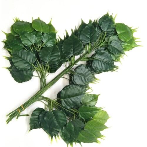 12pcs Artificial Linden Leaves Branch For Plant Wall Background Wedding Home Hotal Office Bar Decorative