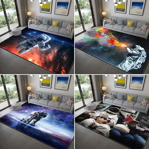 Astronaut Area Rugs Non-Slip Floor Mat Doormats Home Runner Rug Outer Space Galaxy Carpet for Bedroom Indoor Kids Play Mat