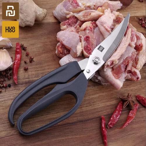 Xiaomi Houhou Stainless Steel Kitchen Scissors Multipurposes Shears Tool For Chicken Poultry Fish Meat Vegetables Herbs BBQs To