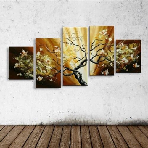 Hand-painted oil wall art Purple flowers water side home decoration abstract Landscape oil painting on canvas FL5-202