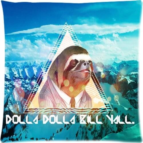 Soft Polyester Square Pillow Case Sofa Cushion Cover For Car Chair Sloth Cushion Case 45x45cm Without Stuffing