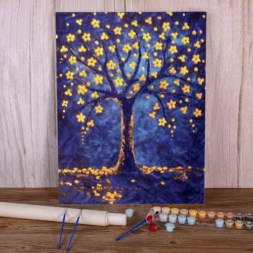 Scenery Tree Landscape Paint By Numbers Kit Acrylic Paints 40*50 Boards By Numbers Paintings Crafts For Adults Handicraft