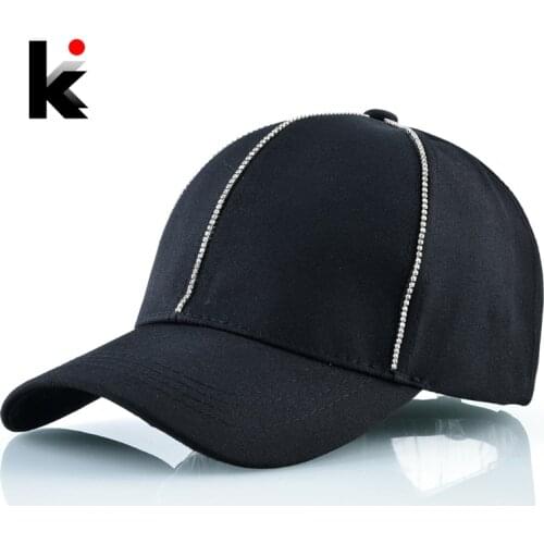 2018 New Arrival Brand Baseball Cap Women And Men Dad Hat Rhinestone Chain Snapback Hip Hop Hats Kpop Casquette 100% Cotton Bone