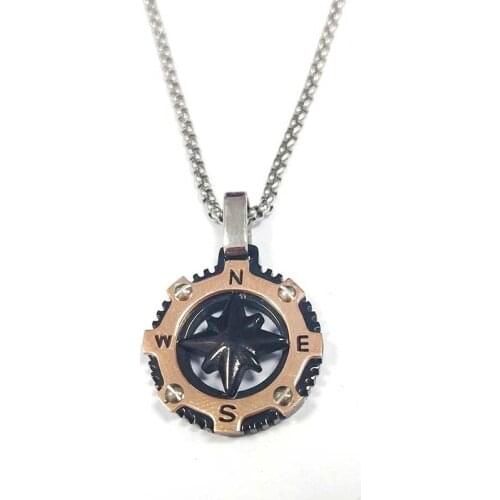 Runda Fashion New Arrival Stainless Steel Rose Gold Jewelry Accessories Pendant Mens Necklaces with Round Box Chain