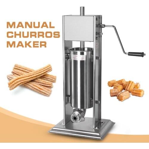 Manual Churros Maker 5L 4 Nozzles Stainless Steel Snacks Machine Vertical Spanish Churrera Machine Commercial Heavy Duty LNG-5