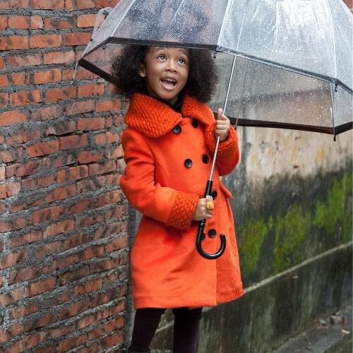 Girl Coats Girls Long Sleeve Winter Solid Windproof Coat Warm Outwear Jacket Girls Wool Long Down Coats for Teeage 5 10Y 4C0819