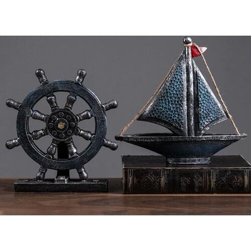 Resin Home Decoration Industrial Wind Boat Rudder Living Room Shop Office Shop Creative Decorations Bedroom Furnishings