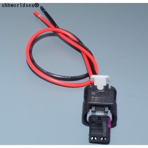 Shhworldsea 2pin 1.2mm Fuel Injector Plug High Pressure Pump Gasbag Automotive Connector With Pigtail For VW AUDI 4F0 973 702