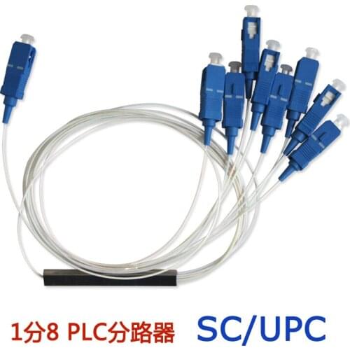 Steel Tube 1x8 Differential Mini Blockless SC/UPC Connector Fiber Optic PLC Splitter Wire harness NEW