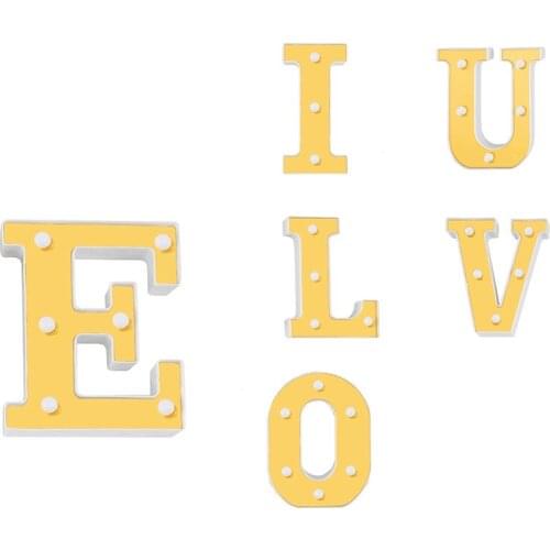 I LOVE U Gold Letter Modeling Light LED Decorative Light Proposal Festival Birthday Party Confession Layout Lighting