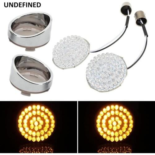 LED Motorcycle Turn Signal Indicator Light Amber Bullet Lens Cover 1156 for Harley Touring Road Glide Softail Dyna Sportster XL