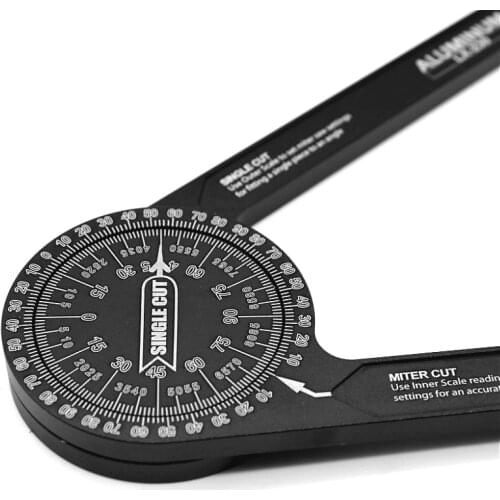Aluminum Miter Saw Protractor | Woodworking 7-Inch Rust Proof Angle Finder Featuring Precision Laser Engraved Scales