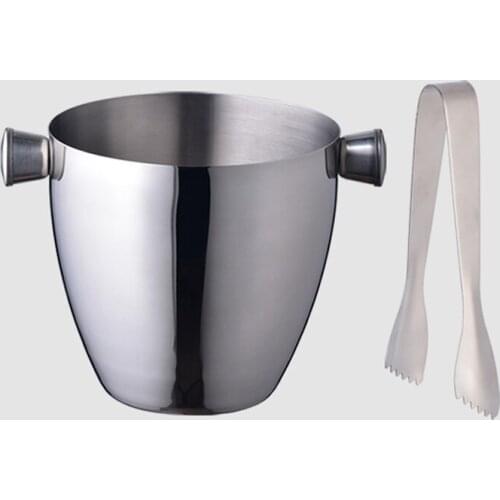 Stainless Steel Bar Ice Bucket Champagne Beer Bucket Wine Bucket Spit Wine Barrel Container Ktv Club Bar Supplies