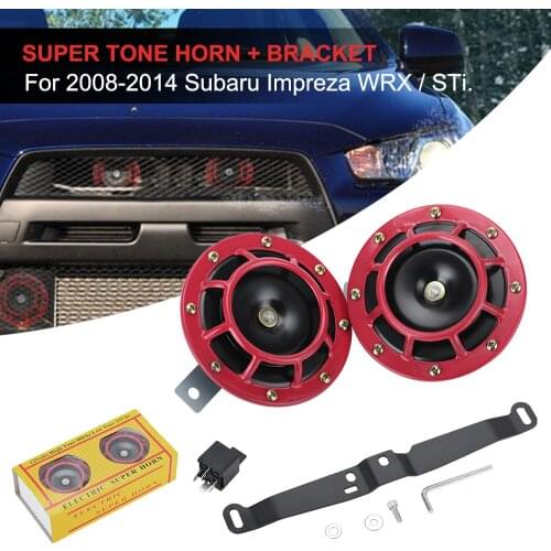 VR - Horns Bracket & 2pcs 12v 115DB Super Loud Compact Electric Air Horn For 2008-2014 Subaru Impreza WRX / STi