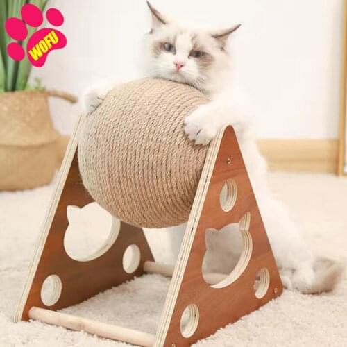 WOFUWOFU Pet Cat Tree Toys Pet Furniture Protecting Furniture With Cat Holes Cat Scratching Post with Sisal Rope Climbing Frame