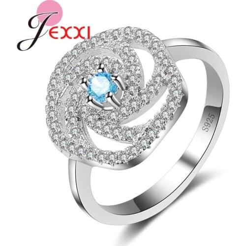 Charm Luxury Engagement Ring for Women Wedding Band Zircon 925 Sterling Silver Crystal Party Rings Fashion Anillos Bijoux