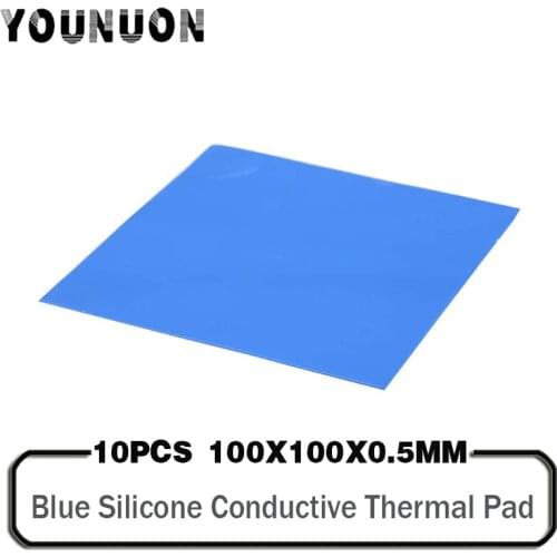 10 Pieces 100x100x0.5mm Silicone Thermal Pad 100x100mm GPU CPU PC VGA Heatsinks Pad 3.2W/mk